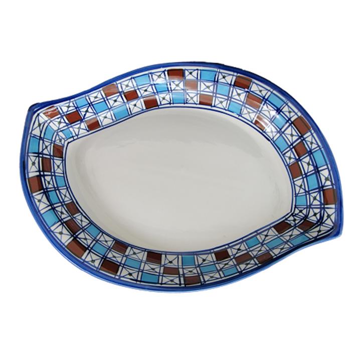 دیس چینی میبد مروارید طرح شطرنجی مدل مرغ خوری